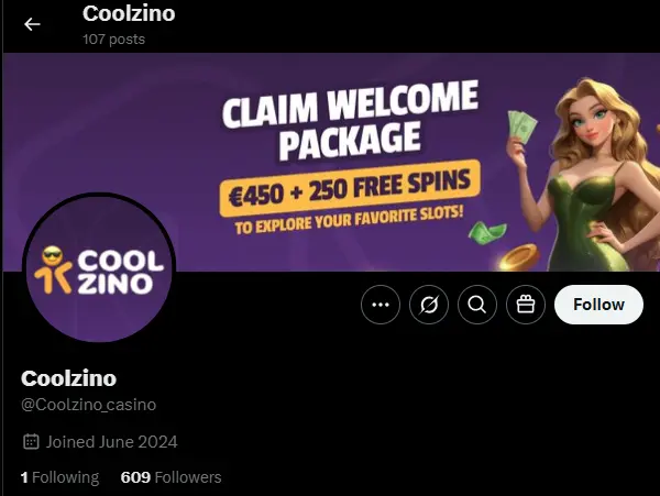 coolzino casino media socjalne