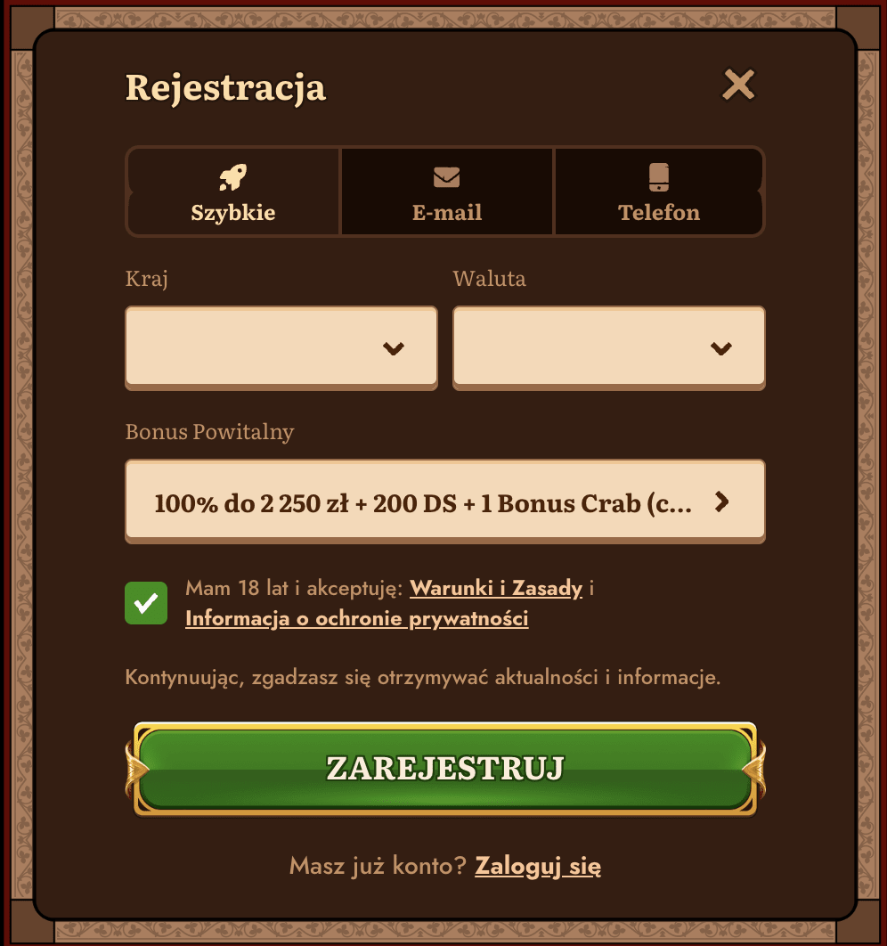wildrobin rejestracja