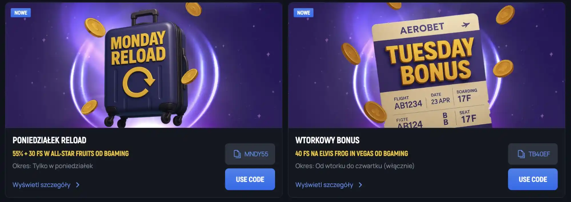aerobet weekendowy bonus